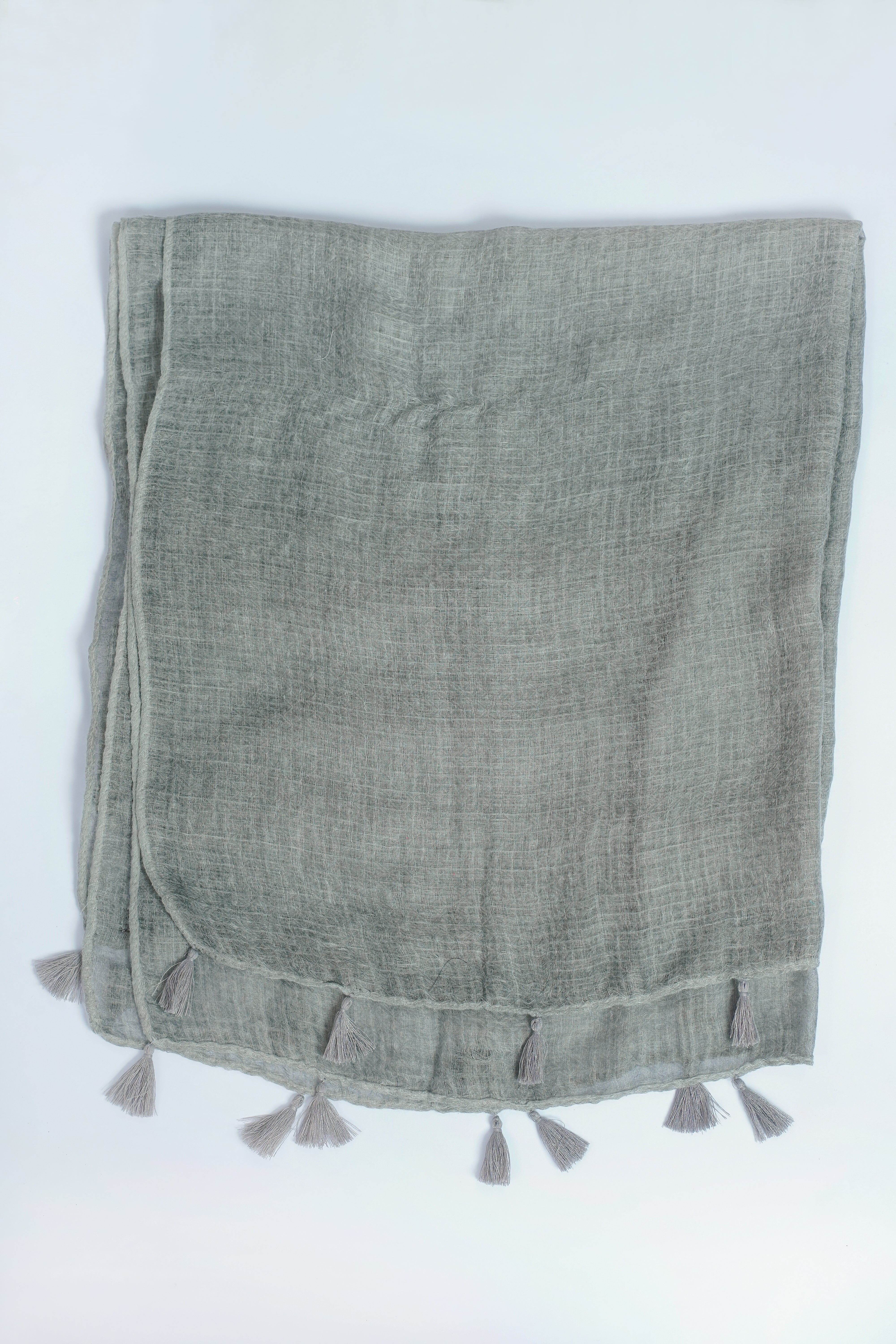 Textured Grey Polyester Scarf