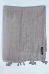 Textured Greyish Brown Polyester Scarf