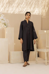 2 PC Black Lawn Solid Stitched Suit - Janaan Clothing