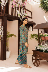 2PC Dark Green Lawn Printed Stitched Suit - Janaan Clothing