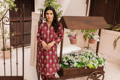 2PC Maroon Lawn Printed Stitched Suit - Janaan Clothing